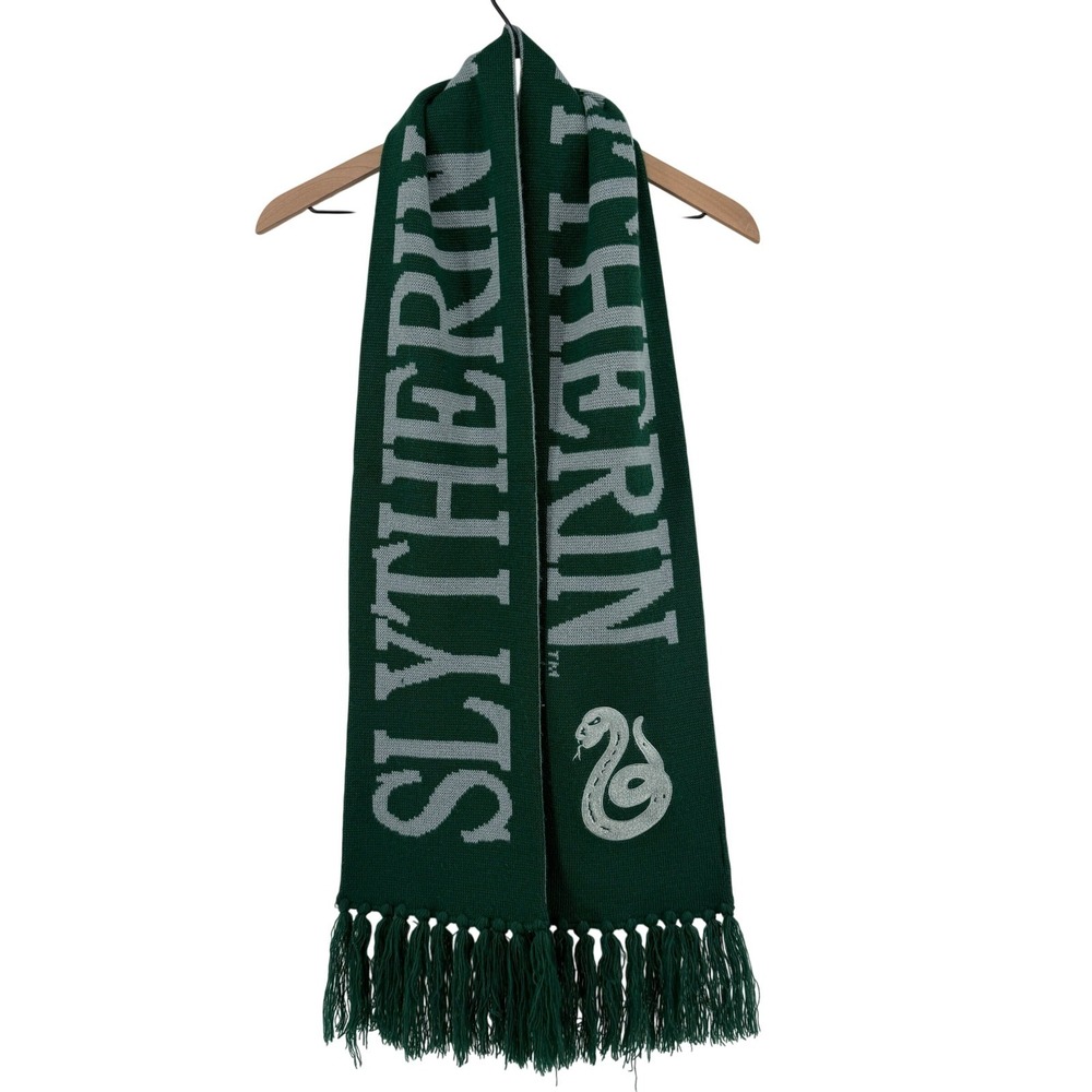Harry Potter Hogwarts Slytherin House Scarf‎ Green Embroidered Reversible